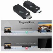 HDMI Uzatıcı 50 Metre Ses Video 1080P Cat5 Cat6 Ethernet Kablo Kayıpsız Sinyal Uzun Mesafe Adaptörü - 8