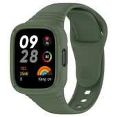 Xiaomi Redmi Watch 3 Tam Kapsül Silikon Saat Kayışı Koyu Yeşil - 1