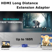 HDMI Uzatıcı 50 Metre Ses Video 1080P Cat5 Cat6 Ethernet Kablo Kayıpsız Sinyal Uzun Mesafe Adaptörü - 3