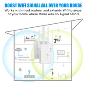 U10 1200Mbps Çift Bantlı WiFi Sinyal Güçlendirici 5G Kablosuz Tekrarlayıcı EU Priz - 8