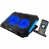 S900 Model Ayarlanabilir Yükseklikli RGB Işıklı Çift USB Portlu Dizüstü Soğutucu Standı - 1