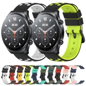 Xiaomi MI Watch S1 22mm İki Renkli Gözenekli Silikon Saat Kayışı Ordu Yeşili Siyah - 3