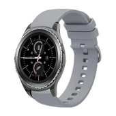 Samsung Gear S2 Classic 20mm Gri Silikon Saat Kayışı - 1