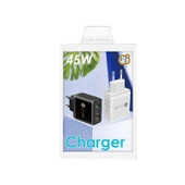 45W PD3.0 Hızlı Şarj Cihazı 2x QC3.0 USB Çoklu Port Siyah EU Fiş - 7