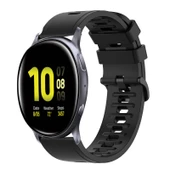 Samsung Galaxy Watch Active 2 44mm Siyah Silikon Saat Kayışı 20mm - 1