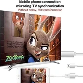 USB Erkek + USB Dişi HDMI Erkek 1080P Beyaz Adaptör Kablosu - 6