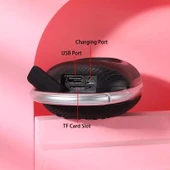 TG321 TWS Taşınabilir Kablosuz Mini Hoparlör Mavi LED Işıklı - 6