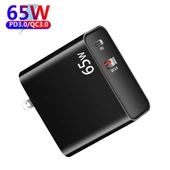 PD 65W USB C Tip C Laptop Şarj Adaptörü Siyah UK ve US Fiş - 2