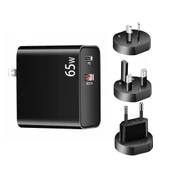 PD 65W USB C Laptop Şarj Adaptörü ve 2m USB C Veri Kablosu Seti Siyah EU AU US UK Fiş - 2