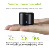 EWA A106Pro IPX7 Su Geçirmez Mini Taşınabilir Bluetooth Metal Hoparlör Gri - 3