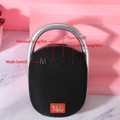 TG321 TWS Taşınabilir Kablosuz Mini Hoparlör LED Işıklı Gri - 7