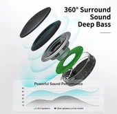 EWA A106Pro IPX7 Su Geçirmez Mini Taşınabilir Bluetooth Metal Hoparlör Gri - 4