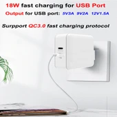 PD 65W USB C Laptop Şarj Adaptörü ve 2m USB C Veri Kablosu Seti Siyah EU AU US UK Fiş - 6