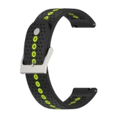 Samsung Galaxy Watch Active 2 44mm Siyah Yesil Iki Renkli Nefes Alabilir Silikon Saat Kayisi - 2