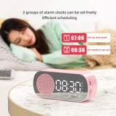 Z7 Dijital Bluetooth 50 Çok Fonksiyonlu Ayna Alarm Saati FM Radyo Siyah - 5