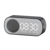 Z7 Dijital Bluetooth 50 Çok Fonksiyonlu Ayna Alarm Saati FM Radyo Siyah - 1