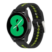 Samsung Galaxy Watch Active 2 44mm Siyah Yesil Iki Renkli Nefes Alabilir Silikon Saat Kayisi - 1