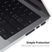 ENKAY Hat-Prince Silikon Toz Koruyucu Tıpa MacBook Air 13.6 2022 2024 A2681 M2 A3113 M3 Siyah - 4