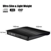 USB 30 Fırçalanmış Dış CD DVD RW Optik Sürücü ECD819 Model - 3