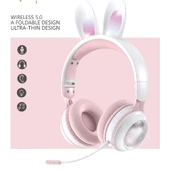 KE 01 Tavşan Kulaklı Kablosuz Bluetooth 50 Stereo Müzik Katlanabilir Mikrofonlu Kulaklık Mint Yeşili - 3