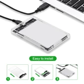 2.5 Inç SATA dan USB 3.1 Gen 2 Taşınabilir Şeffaf Harici Disk Kutusu - 5