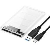 2.5 Inç SATA dan USB 3.1 Gen 2 Taşınabilir Şeffaf Harici Disk Kutusu - 1