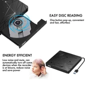 Harici USB 30 Taşınabilir DVD RW Optik Sürücü Okuyucu - 4
