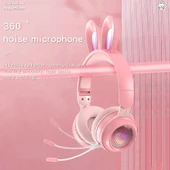 KE 01 Tavşan Kulaklı Kablosuz Bluetooth 50 Stereo Müzik Katlanabilir Mikrofonlu Kulaklık Mint Yeşili - 5