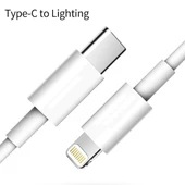 Apple iPhone Uyumlu 20W PD Hızlı Seyahat Şarj Cihazı US Priz ve 1.5 Metre 3A PD3.0 USB-C 8 Pin Hızlı Şarj Kablosu - 3