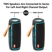T G TG287 Yeşil LED Işıklı Bluetooth Taşınabilir Kablosuz Stereo Bas Subwoofer FM TF USB Hoparlör - 3