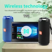 T G TG621 Taşınabilir Su Geçirmez 3D Stereo Kablosuz Hoparlör Kırmızı FM Radyo TWS TF Kart Destekli - 8