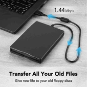 35 Inç Taşınabilir USB Floppy Disk Sürücü 144MB Harici FDD Cihazı - 3