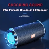 T G TG192 Kırmızı LED Işıklı Taşınabilir Kablosuz Bas 3D Stereo Bluetooth Hoparlör FM TF Kart USB Destekli - 3