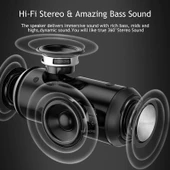 T G TG621 Taşınabilir Su Geçirmez 3D Stereo Kablosuz Hoparlör Kırmızı FM Radyo TWS TF Kart Destekli - 5