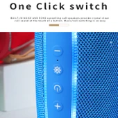 T G TG287 Yeşil LED Işıklı Bluetooth Taşınabilir Kablosuz Stereo Bas Subwoofer FM TF USB Hoparlör - 5