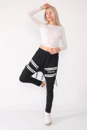 Yüksek Bel Fermuar Detaylı Modern Şalvar Pantolon - 1