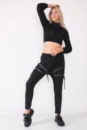 Yüksek Bel Fermuar Detaylı Modern Şalvar Pantolon - 7