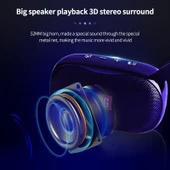 TG173 TWS Subwoofer Bluetooth Hoparlör Siyah Örgülü Kordon USB AUX TF Kart FM Destekli - 6