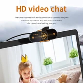 312 1080P HD USB 2.0 Masaüstü Kamera Webcam Mikrofonlu Kablo Uzunluğu 1.3m Model Regular - 5