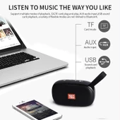 TG173 TWS Subwoofer Bluetooth Hoparlör Siyah Örgülü Kordon USB AUX TF Kart FM Destekli - 4