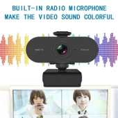 B1 4 Megapiksel 2K Çözünürlük HD 1080P 360 Derece Döner Webcam Mikrofonlu ve Tripodlu - 3