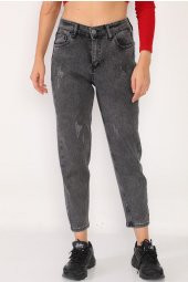Yüksek Bel Full Likralı Mom Jeans Kot Pantolon - 5