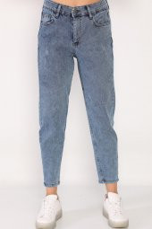 Yüksek Bel Full Likralı Mom Jeans Kot Pantolon - 8