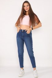 Yüksek Bel Full Likralı Mom Jeans Kot Pantolon - 10
