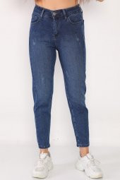 Yüksek Bel Full Likralı Mom Jeans Kot Pantolon - 11