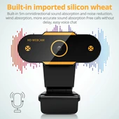 312 1080P HD USB 2.0 Masaüstü Kamera Webcam Mikrofonlu Kablo Uzunluğu 1.3m Model Regular - 6