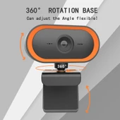 C11 2K HD Web Kamerasi Mavi 360 Derece Donen Mikrofonlu Tripodlu - 9