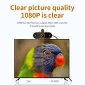 312 1080P HD USB 2.0 Masaüstü Kamera Webcam Mikrofonlu Kablo Uzunluğu 1.3m Model Regular - 7
