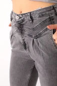 Zigzag Detaylı Mom Jeans Kot Pantolon - 6