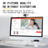 C10 2K HD USB Webcam 360 Derece Döner Üç Hızlı Dolgu Işığı Dahili Mikrofon - 4